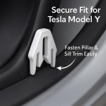 2023-0205-1496 | 1496105-00-B 엣지 클립 40PCS Tesla Model Y 1496105-00-A Sill 커버 필러 가니시 몰딩 트림 화이트 나일론 프론트 트렁크 측면...