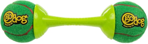 GoDog 홀리데이 컬렉션 GoBone 양면 테니스 공 뼈 개 장난감 - 녹색/빨간색 큰 : 달빛마켓세상