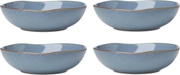오네이다 899209 쉐이드 블루 파스타 그릇 4개 세트 4인용 서비스 Blue Pasta Bowls : 엘원샵