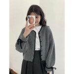 레트로 소매 스트랩 가디건 무드 두꺼운 자켓 프리티영띵 니트 : 에이브샵