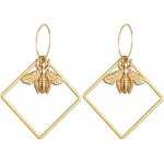 11785736 피어싱 액세서리 Jewelry Long Pierced Earrings Hollow Bee Cherry Rose Dangle Hoop Women Colour Na : 육육코퍼레이션