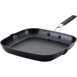 KitchenAid 84808 하드 아노다이징 논스틱 사각 그릴 팬/그릴 붓기 돌출부 11.25인치 - 오닉스 블랙 : 에이에이컴퍼니