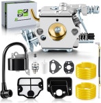 2023-0205-1378 | 점화 코일 공기 필터 연료 라인 스파크 플러그 부품이 있는 Husqvarna 136 137 141 142 36 41 전기톱 30039143 545199901 545063901...