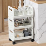 틈새 이동식 수납장 3단 바퀴형 수납장 베란다 화이트 거실 침실 : shop:Lemonz