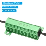 PATIKIL 50W 27옴 알루미늄 쉘 저항기 클립이 장착된 2Pcs 하우징 케이스 와이어 감김 나사 탭 전원 녹색 27Ohm : 클라이베라
