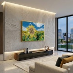 크리스탈 큐빅 황금 해바라기 그림 액자 (120cm x 60cm) : 엘림더원