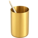 OPSJRNDUSK Gold Pen Holder for Desk, 3.9 Inch Stainless Steel Pencil Cup & Makeup Brush Organizer, M : 노베라마켓