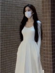 U넥 긴팔 드레스 여성 슬림 A라인 스커트 하이웨이스트 출근룩 패션 가을 신상품 : 루나픽1