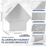 수비비안탑마트 | Duraaamo 1개 알루미늄 해즈마트 플래카드 브래킷 13인치 x 2-3/4인치 탑 마운트 홀더 L자형 헤비 듀티 범퍼 트럭 트레일러용 미리 드릴링된...
