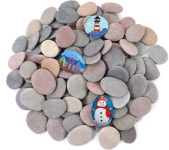 Rokraft 100 PCS 대형 2.15-3.25 플랫 리버 스톤 매끄러운 자연 장식 바위 정원용 조경 및 돌 홈 데코 : 카인드어반