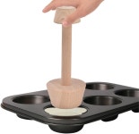 티유디자인 | 나무 타르트 변조기 높이 14.7cm/5.8인치 페이스트리 프레스 도구 양면 몰드 베이킹 디자인 주방 DIY 케이크 푸셔 모양 : 티유-TU