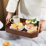 노리터커피앤떡볶이 | 96x10.24인치 대나무 장식 아침 식사용 소박한 주방 수납 커피 테이블용 음식 옥타곤 랩 앤 소파에서 사용 가능 : 노리터Mall