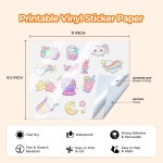 리모컨설팅 | JANDJPACKING 인쇄 가능 비닐 스티커 용지 - 및 잉크젯 프린터용 방수 15 자체 접착 시트 광택이 나는 흰색 표준 글자 크기 8.5 x11...
