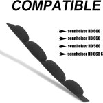 HD600 HD580 HD650 HD660S용 GVOEARS 헤드밴드 패드 메쉬 패브릭이 포함된 소프트 메모리 폼 블랙 : 에브라노