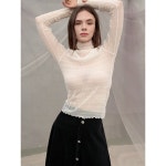 쏘리투머치러브 강혜정 Cien Shirring See Through Turtleneck Top_Ivory 3878045 : 지원HOK09