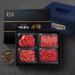 명품한우 - 부천시 원미구 조마루로85번길 9 | (냉장/암소)1등급 한우선물세트 1kg(등심,꽃갈비살,갈비살,불고기) : 명품한우 금오