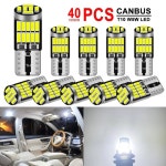 10-40개 CANBUS 오류 없음 T10 W5W LED 전구 자동차 실내등 도어 맵 트렁크 번호판등 12V 26SMD 400LM 6500k 화이트 40 PCS -화이트...