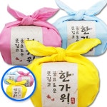 MF06 추석 선물 포장 송편 손수건 3색 세트 선물박스 답례품 투명 보자기 : 천경육상회