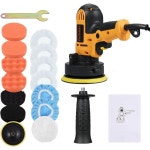 이르포라 5인치 전기 자동차 폴리셔 키트 700W 버퍼 6003700RPM 가변 폴리싱 헤인 보조 손잡이 스펀지 울 보넷 패드 회전식 바닥 가구...