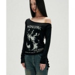 NOT4NERD W Orchestra One Shoulder Long Sleeve - Bla 1239611 : 최고여섯