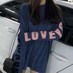 부평동비와이시 | 여성 레터링 포인트 루즈핏 핑크 블루 긴팔 티셔츠 여자 여름 커플티 반팔티 커플시 : 친절한 비와이유통