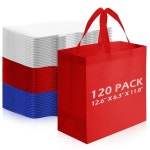 디앤와이코퍼레이션 | Reinary 120 Pcs Reusabe Totes Bas - Non Woven rocery Hande Bas for Shop Events & Retai Store (Red,Wh : 디와이코퍼레이션1