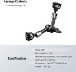 핀이 있는 NEWER 7인치 관절형 매직 암 DSLR 액션 카메라 모니터용 1/4인치 나사가 장착된 모니터 스몰리그 케이지 리그와 ST07 : 솔건허브