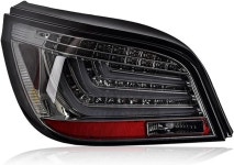 BMW 5 시리즈 E60 2004-2010 LED 크리스탈 리어 가이드 520i 525i 523i 528i 신호 테일 램프 도구 자동차 액세서리(08-10Black)와...