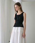 드헤베 Lace Button Sleeveless Black 5014271761 : 버베나월드