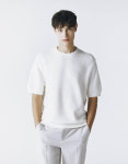 2024-0102-0569 | 지오다노 01054522 하찌니트 남자니트 링킹스티치 반팔 니트 12GG 054522 3 : 이브노르