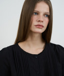 드헤베 Lace Trim Pintuck Blouse Black 5014271811 : 버베나월드