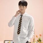 (올핀)남성 화이트 교복 셔츠 (컬러체크) 프리미엄 : 올핀스토어