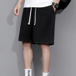 (다올)남성 5부 루즈핏 반바지 허리밴딩 캐주얼 데일리 팬츠 : 윤다올상회