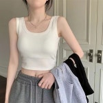 굿땡몰 | 여성 크롭티 민소매 슬리브리스 기본 나시 KK835 : 케이앤탑