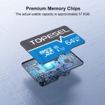 TOPESEL 64GB 마이크로 SD 카드 고속 UHS-I 클래스 10 메모리 블랙박스 카메라 태블릿 스마트폰용 : 글로벌원픽스토어