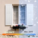 777 벽돌집 정육점 | 보드와 배튼 비닐 외장 셔터에 합류 내후성 간편한 DIY 설치 벽돌과 집 외부를 위한 소박한 스타일 14.5인치 x 25인치 높이 흰색 : 에테르나777