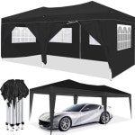 10'x20' 팝업 캐노피 텐트 6개의 탈착식 측벽 SPF 50+ 야외 그늘 파티 뒷마당 결혼식 블랙을 위한 휴대용 가방이 있는 튼튼한 스틸 프레임...