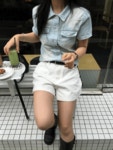lilt line denim shirt : find:파인드