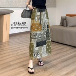 플레어비파주점 | 10비파 여름스커트 주름 플레어 스커트 치마 프린트 M : 10비파