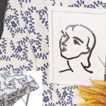 파란꽃 린넨 테이블보 중 식탁보 테이블덮개 탁자커버 : 원해상점