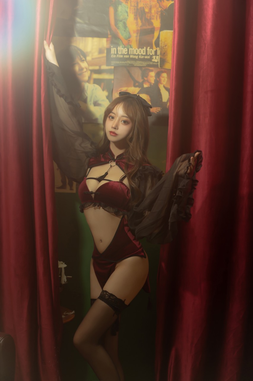 过期米线线喵 红丝绒旗袍COS作品在线鉴赏_觅爱图提供分享 [22]