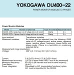 계측기-장터 - Yokogawa DU400-22 3상 파워 모니터 모듈 (N61)