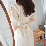 아뜨랑스 - op6952 은은하고 부드러운 체크패턴에 산뜻하면서 부드러운 백리본 원피스 dress op6952 은은하고 부드러운 체크패턴에... 