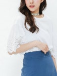 에이치커넥트(HCONNECT) 여성 펀칭 패치 티셔츠(30223-131-402-05) - 9,900원 | 무신사 스토어