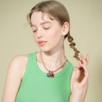 [봉보]Bling pop swarovski stone pendant 스와로브스키 스퀘어 스톤 참 호마이카 팬던트 [W CONCEPT]