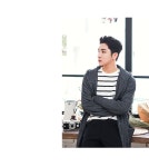 클래식한 후드 롱 가디건 - 붐스타일 클래식한 후드 롱 가디건