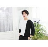 라임 배색 7부 티셔츠 - 붐스타일 라임 배색 7부 티셔츠