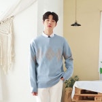 리나프 아가일 라운드 니트 - 붐스타일 리나프 아가일 라운드 니트