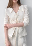 Atelier Nain - (BL-4299)ARLO SHIRRING RIBBON BLOUSE