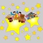 까사 CASA : Kids deco sticker 베어돌훼미리_별나라여행 Kids deco sticker 베어돌훼미리_별나라여행 | 까사